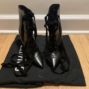 Schutz Luamar black lace up booties